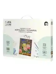Алмазная мозаика Три совы "Букет цветов", холст на деревянном подрамнике, 40х50 см
