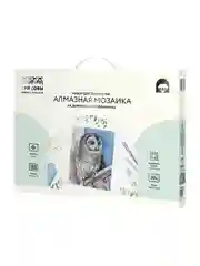 Алмазная мозаика Три совы "Белая сова", холст на деревянном подрамнике, 30х40 см