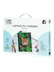 Картина по номерам на холсте Три совы "Взгляд из джунглей", с красками и кистями, 40х50 см