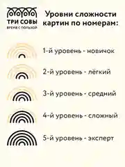 Картина по номерам Три совы "Золотая ночь", с поталью, красками и кистями, 40х50 см