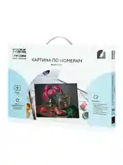 Картина по номерам Три совы "Натюрморт с пионами", с красками и кистями, 30х40 см