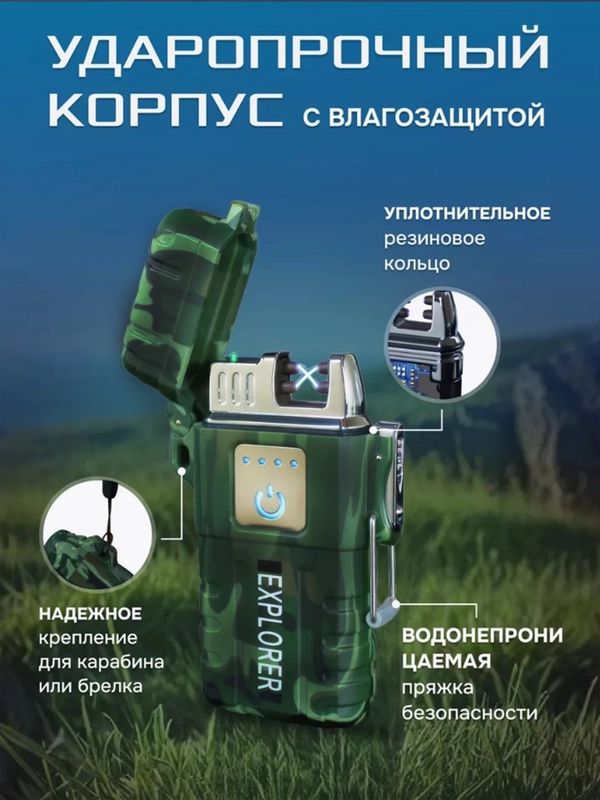 Сенсорная USB зажигалка, в подарочной коробке