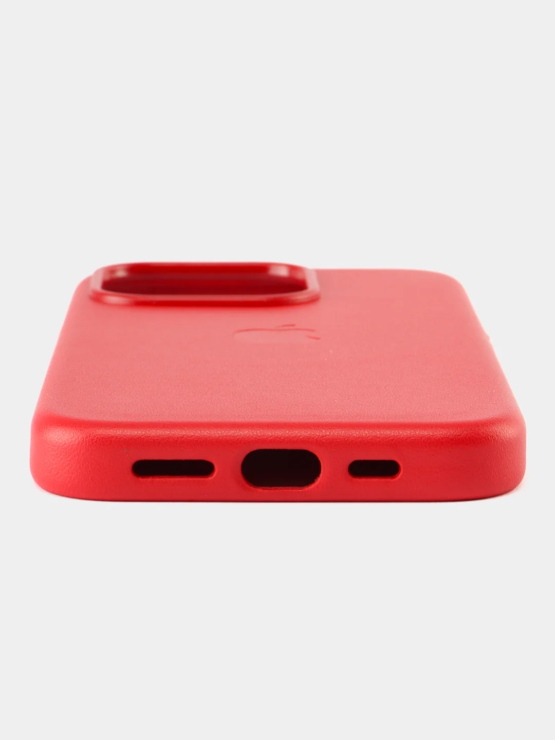 Красный кожаный чехол Leather Case для iPhone 15 Pro с функцией MagSafe
