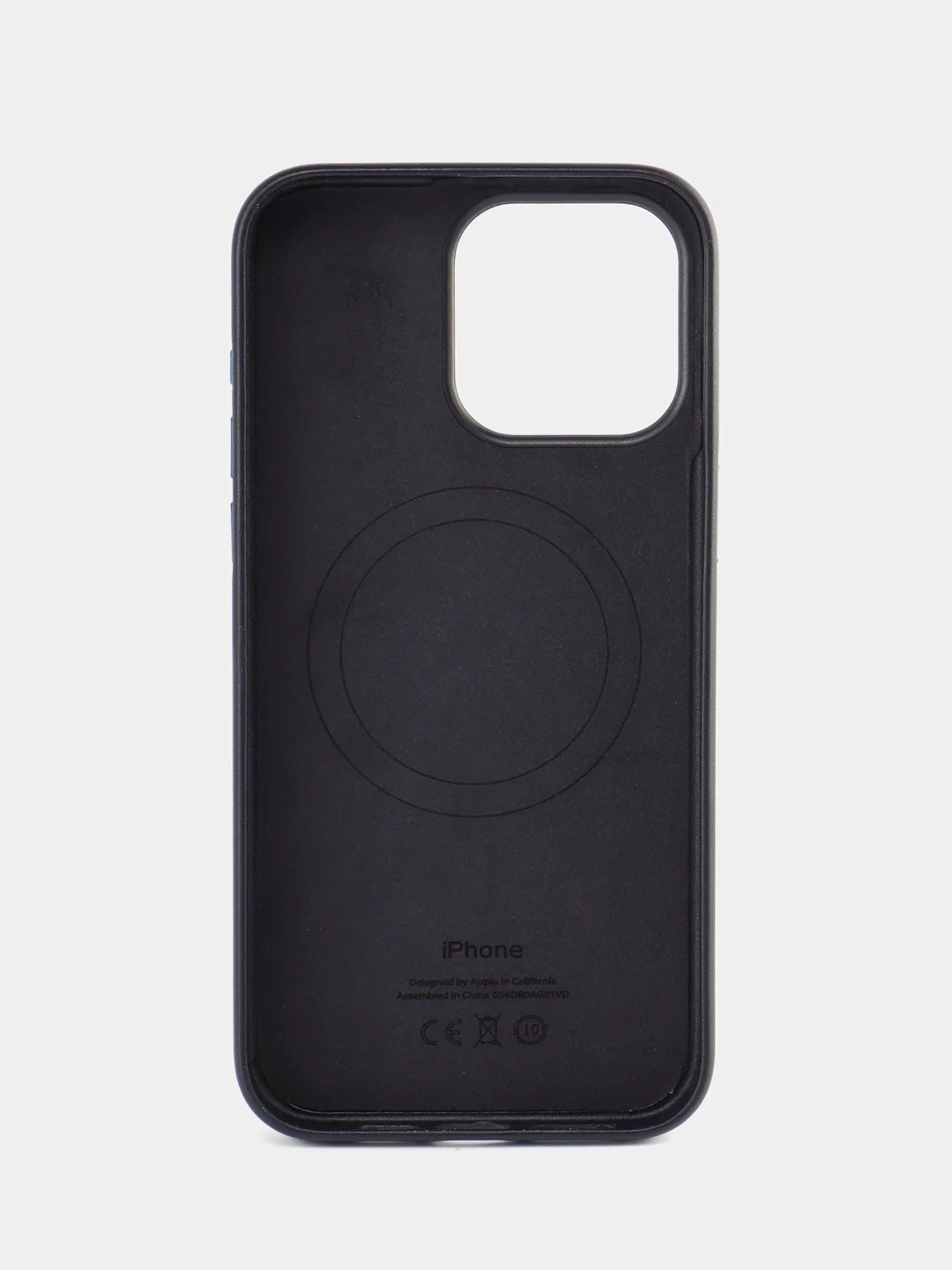Темно-синий кожаный чехол Leather Case для iPhone  15 Pro Max с функцией MagSafe