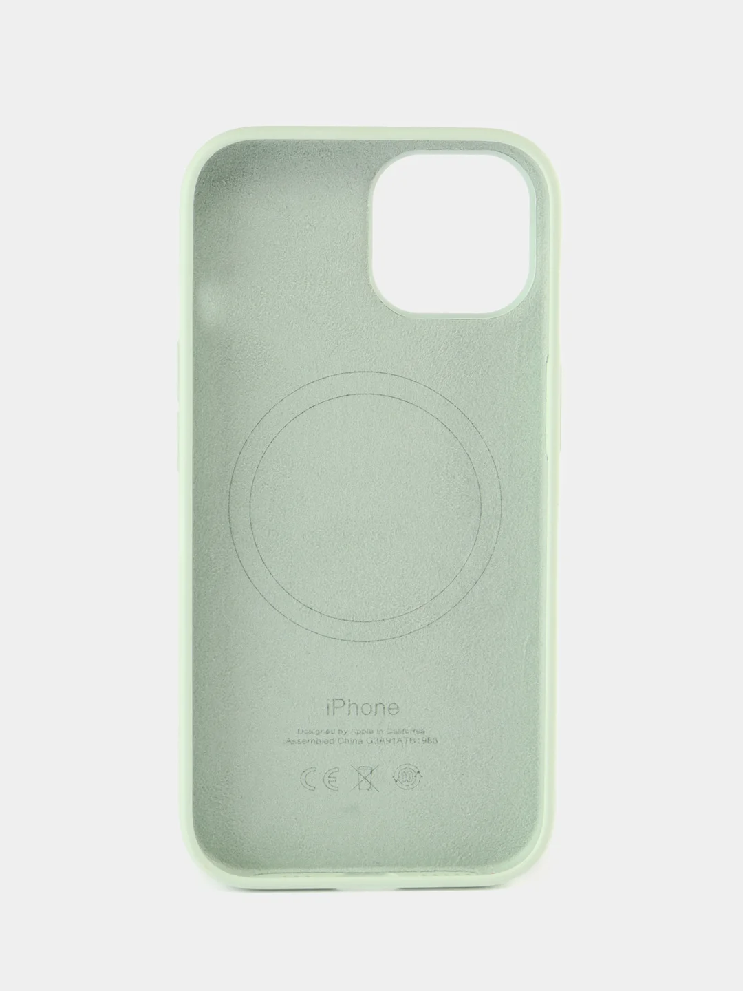 Мятный силиконовый чехол MagSafe для iPhone 15