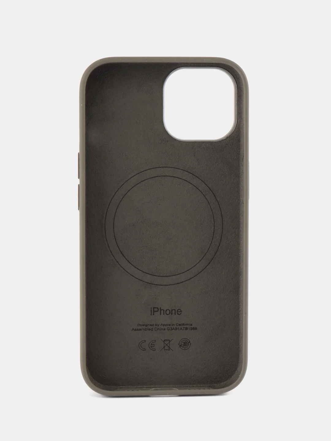 Серый силиконовый чехол MagSafe для iPhone 15