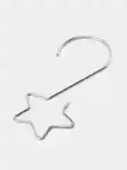 Серебряный крючки для новогодних украшений и елочных игрушек,  20 штук
