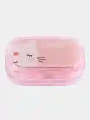 Розовый контейнер для контактных линз с зеркалом