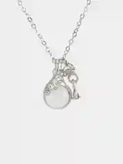 Серый меланж цепочка женская на шею с подвеской средней длины