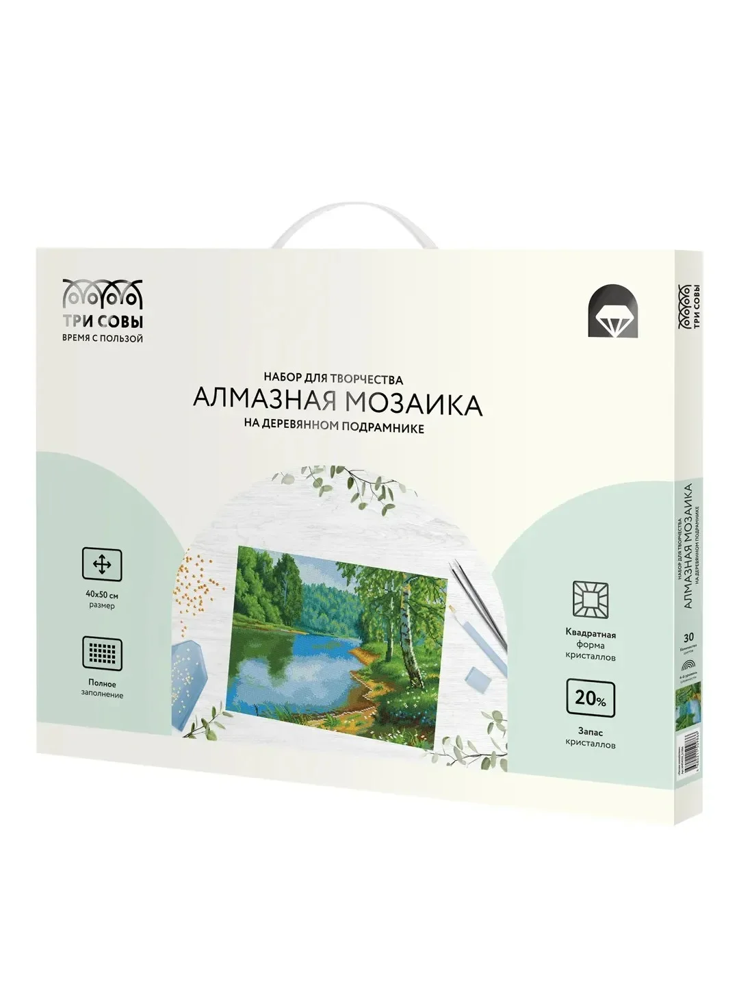 Алмазная мозаика ТРИ СОВЫ "Летнее спокойствие", 40х50 см, холст на деревянном подрамнике