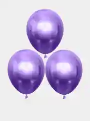 Фиолетовый шар воздушный хром зеркальный 3шт 30см