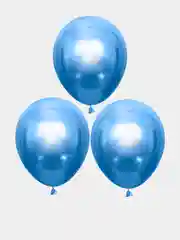 Синий шар воздушный хром зеркальный 3шт 30см