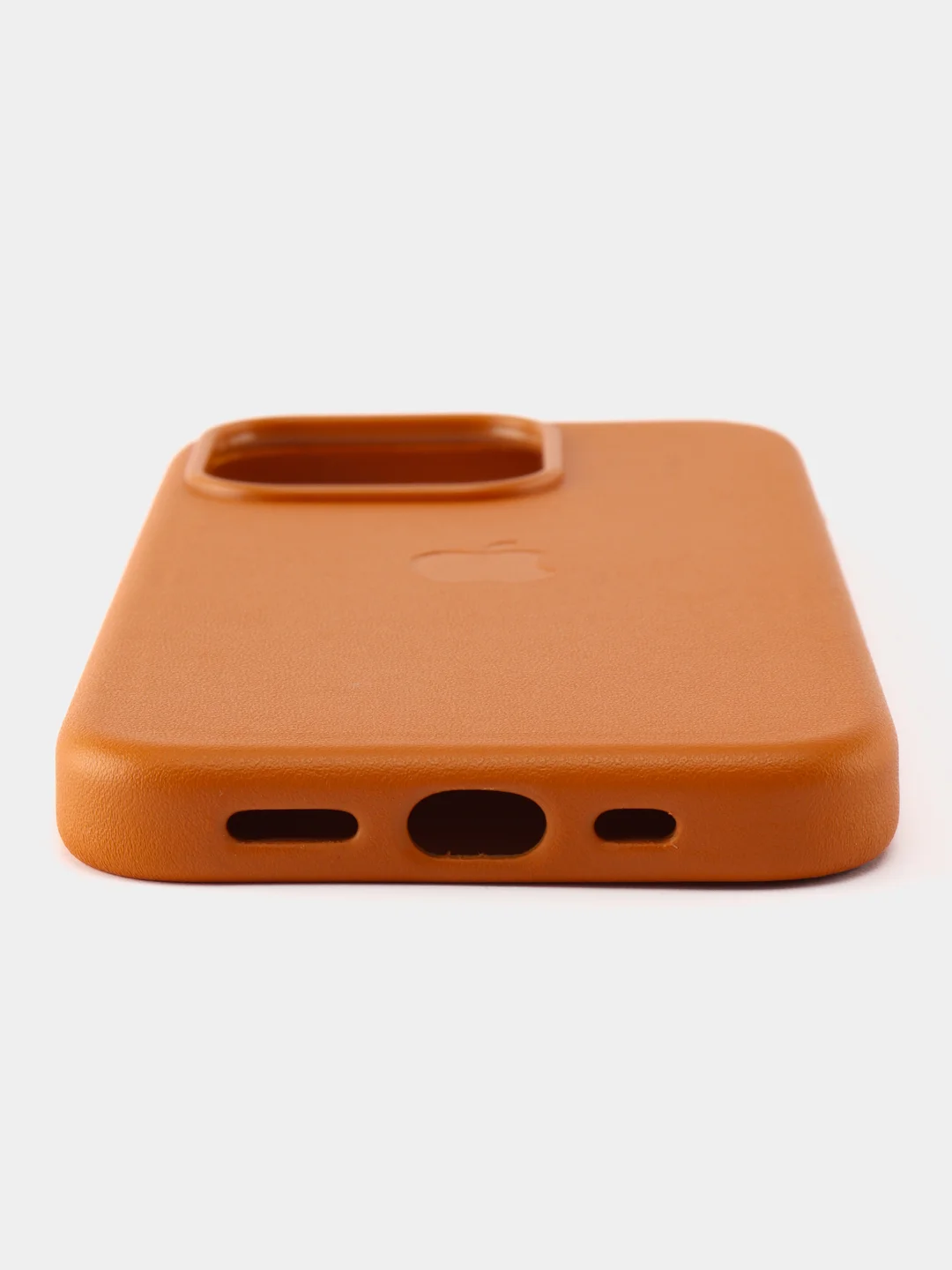Оранжевый кожаный чехол Leather Case для iPhone 15 Pro с функцией MagSafe