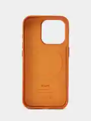 Оранжевый кожаный чехол Leather Case для iPhone 15 Pro с функцией MagSafe