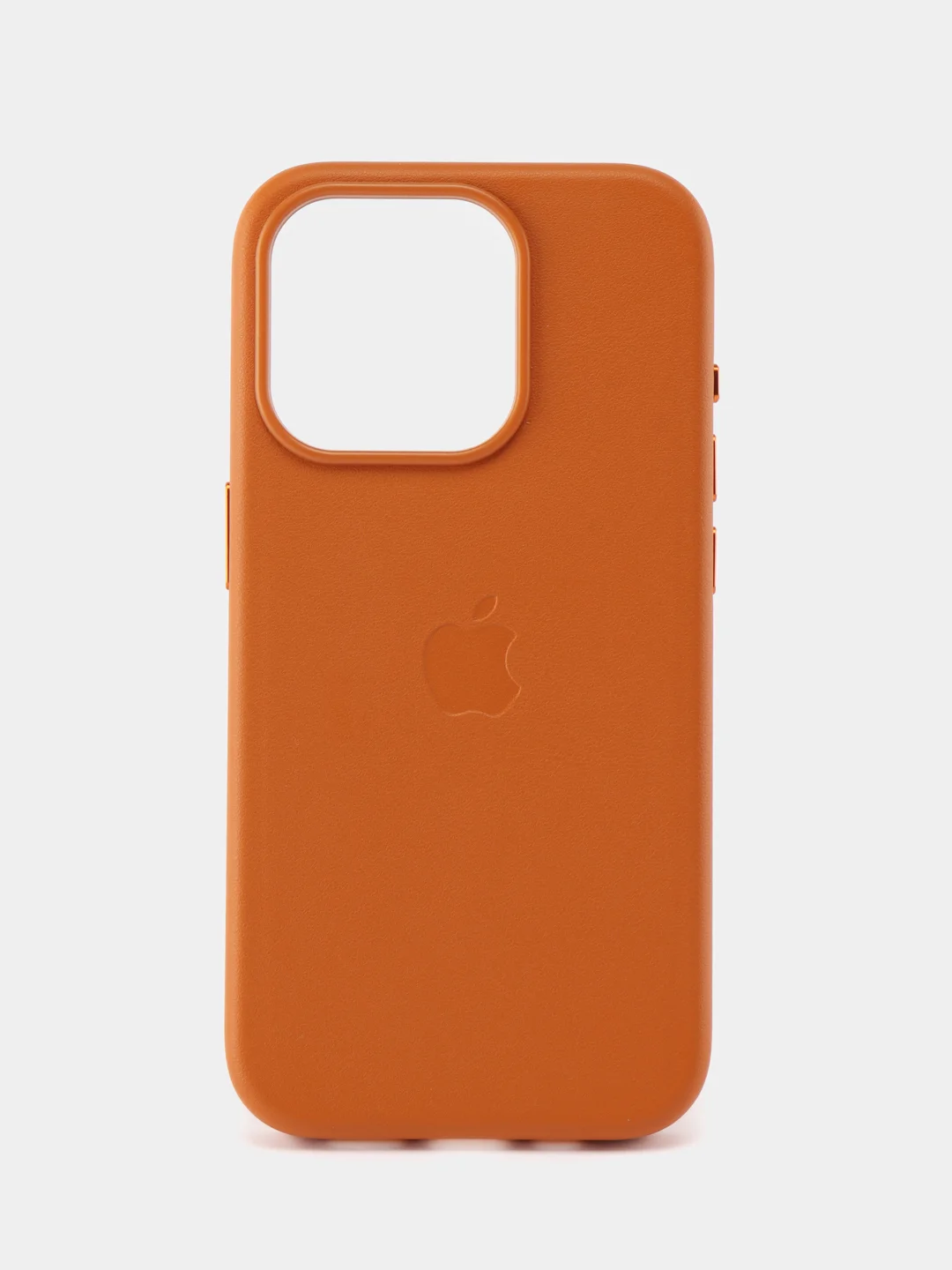 Оранжевый кожаный чехол Leather Case для iPhone 15 Pro с функцией MagSafe