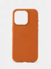 Оранжевый кожаный чехол Leather Case для iPhone 15 Pro с функцией MagSafe