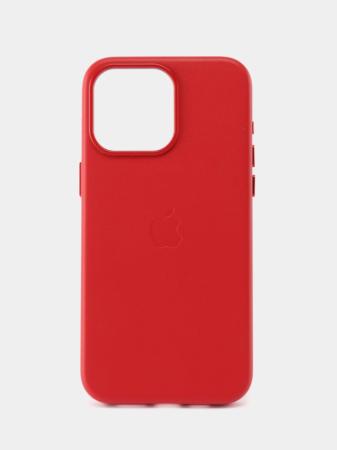 Красный кожаный чехол Leather Case для iPhone  15 Pro Max с функцией MagSafe