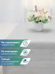 Серый коврик универсальный для кухни и ванной "Вельвет" 50х150 см, ВИЛИНА