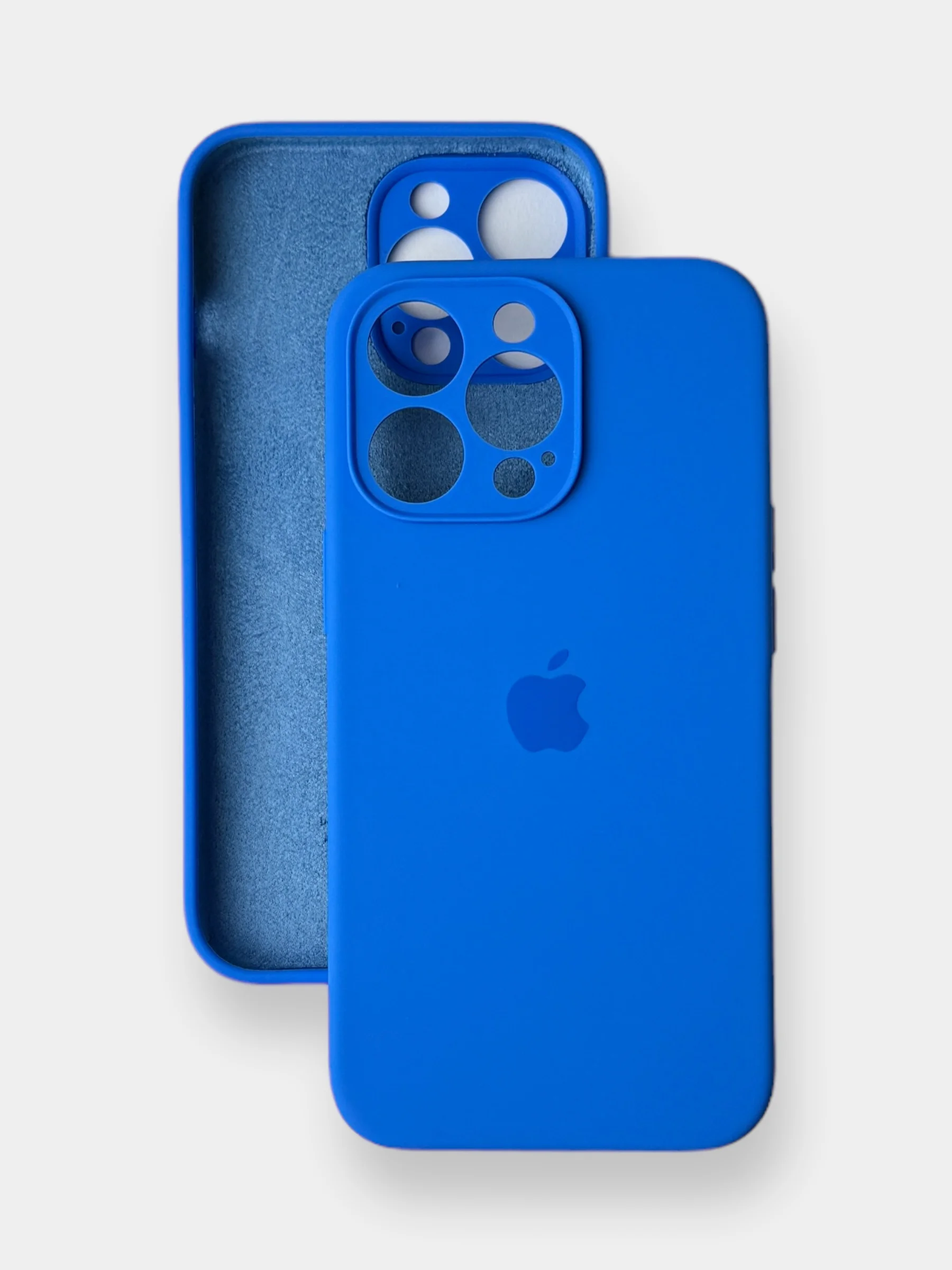 Синий чехол iPhone, Айфон 11, 13, 14, 15, Pro, Max, силиконовый, Silicone Case, Про Макс