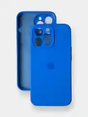 Синий чехол iPhone, Айфон 11, 13, 14, 15, Pro, Max, силиконовый, Silicone Case, Про Макс