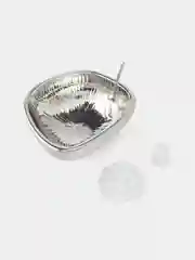 Серебряный крупные матовые серьги из бижутерии