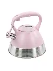 Серый чайник со свистком MARTA MT-3046 3 л, нерж. сталь, розовый мрамор