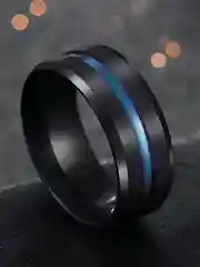 Черный кольцо титановое унисекс