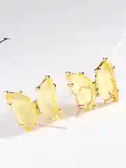 Желтый серьги Бабочки