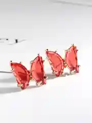 Красный серьги Бабочки