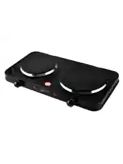 Серый металлик плитка электрическая настольная HOME ELEMENT HE-HP721A, 2 конфорки - чугун, d15/18, черный