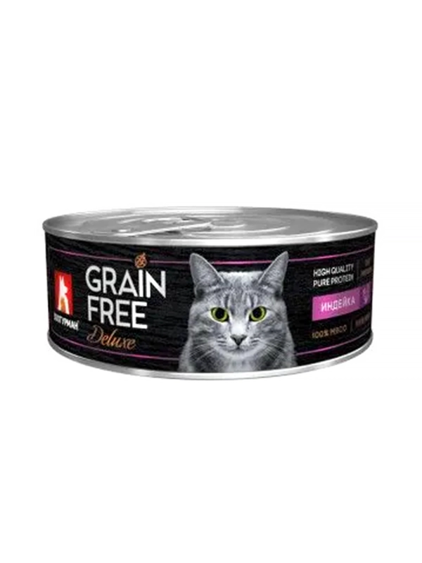 Влажный корм для кошек Зоогурман GRAIN FREE Индейка, 100 г