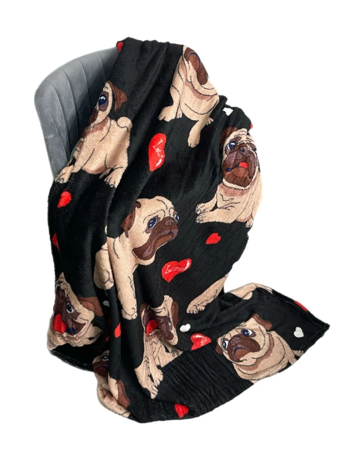 Плед 180х200 корги, капибара, новогодние,мопсы