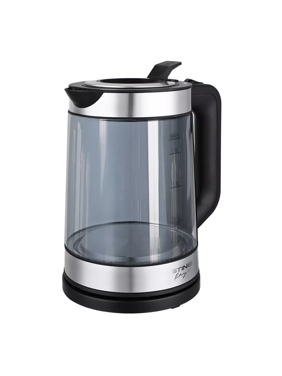 Черный электрический стеклянный чайник STINGRAY ST-KT3007B черный жемчуг