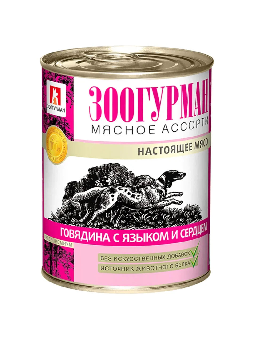 Влажный корм для собак Зоогурман Говядина с языком и сердцем, 350 г