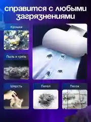 Пылесос автомобильный беспроводной, 120 Вт, 10000 Па