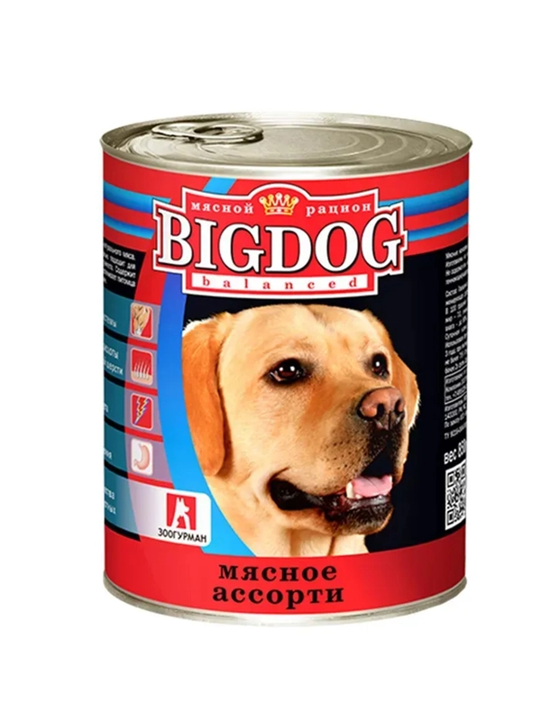Влажный корм для собак Зоогурман "BIG DOG" Premium Мясное ассорти, 850 г