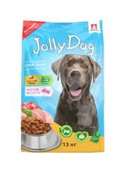 Полнорационный сухой корм для взрослых собак Зоогурман Jolly Dog Мясное ассорти, 13 кг