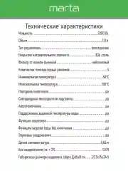 Черный электрический стеклянный чайник MARTA MT-4609 чёрный