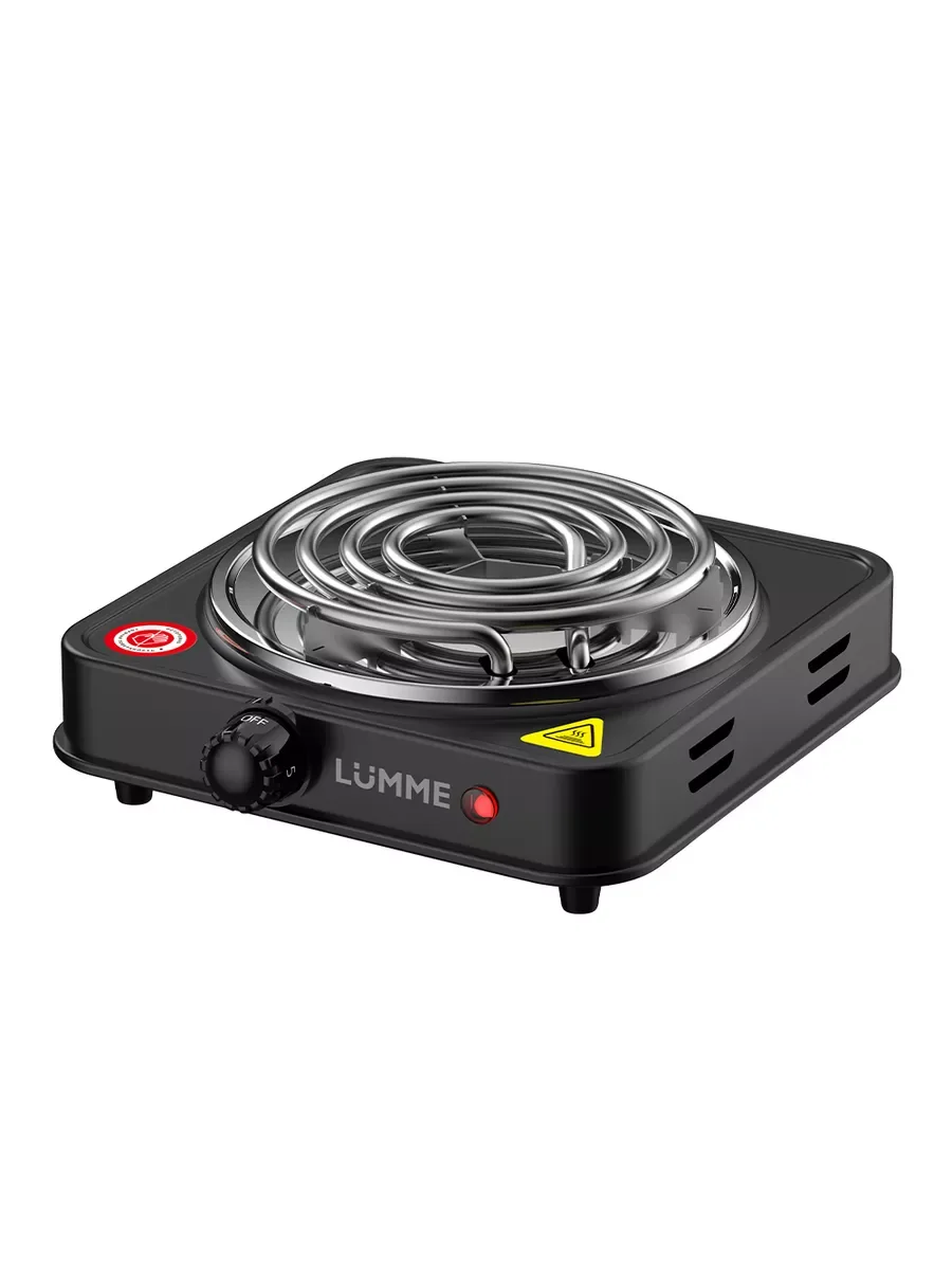 Белый электрическая плитка LUMME LU-HP3718A /1800W /1 конфорка спираль /диаметр 15 см. /черный