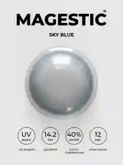 Цветные контактные линзы MAGESTIC голубые Sky Blue, 1 пара 14.2 мм
