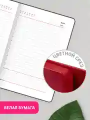 Ежедневник с магнитным клапаном BRAUBERG Magnetic X, недатированный, под кожу, А5, красный