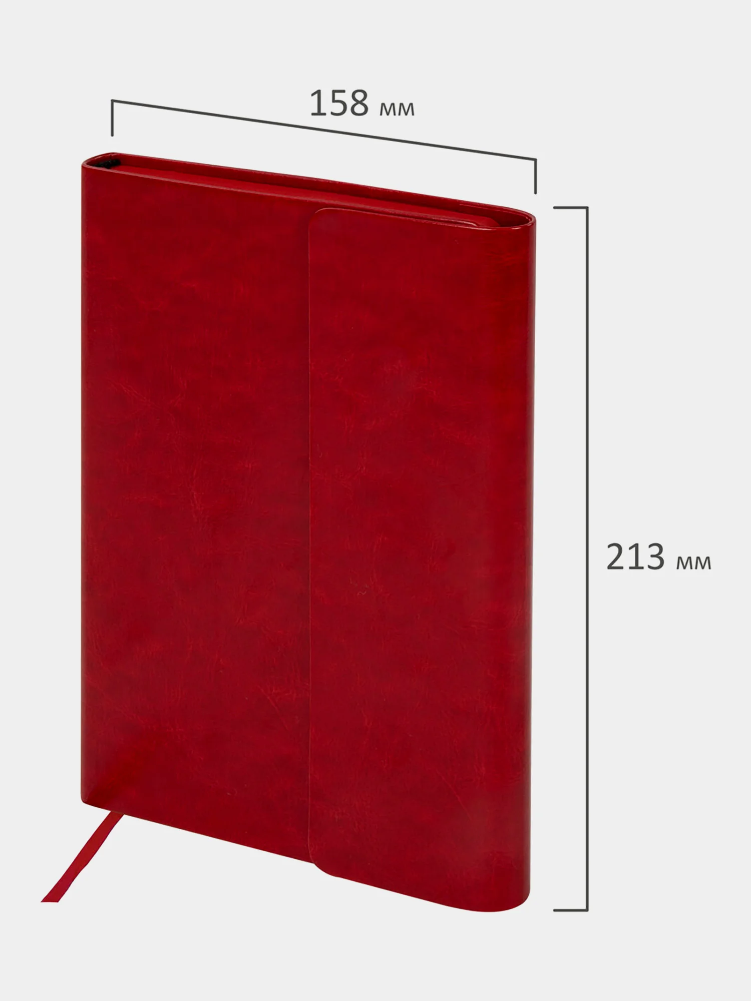 Ежедневник с магнитным клапаном BRAUBERG Magnetic X, недатированный, под кожу, А5, красный