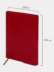 Ежедневник с магнитным клапаном BRAUBERG Magnetic X, недатированный, под кожу, А5, красный