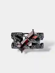 Кольцо черное с изменяемым размером