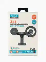 Черный держатель для телефона автомобильный магнитный усиленный FaizFull F90 MagSafe 360*