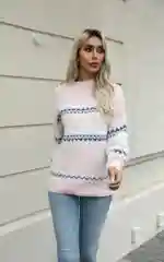 Розовый свитер женский теплый с горлом вязаный на осень и зиму, повседневный, 3 цвета, 3 размера