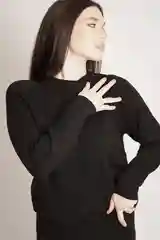 Черный костюм женский, трикотажный, брючный, оверсайз