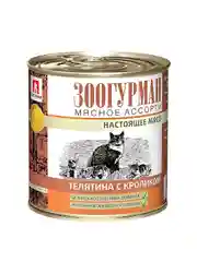 Влажный корм для кошек Zoogurman Телятина с кроликом, 250 г