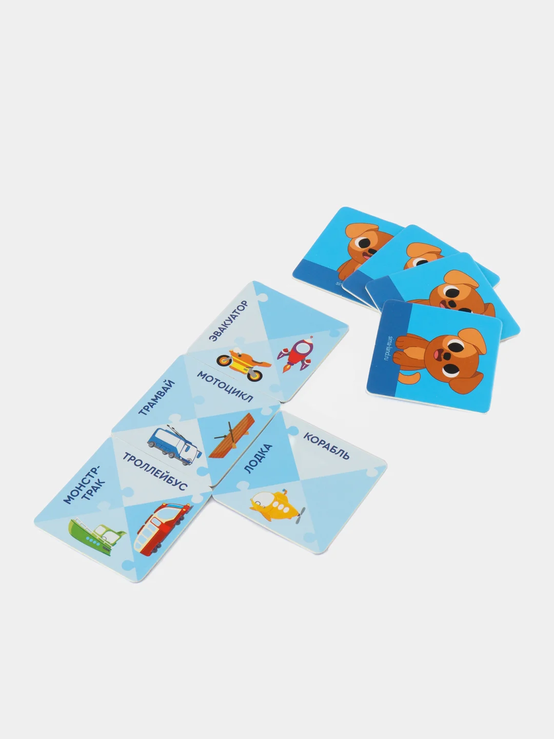 Настольная игра-домино "Пазлы-читазлы. Транспорт", 4+
