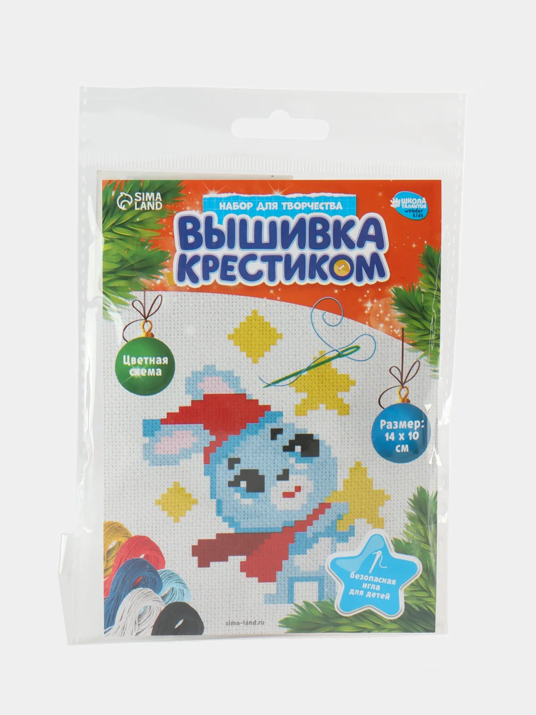 Алый вышивка крестиком Новогодняя 14 х 10 см ассорти 2 вида